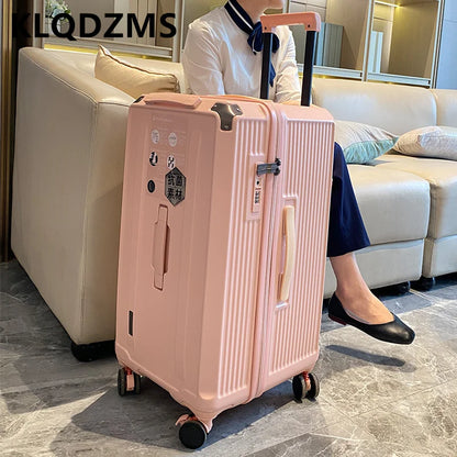 KLQDZMS Women's Suitcase High-quality Large-capacity Trolley Case ABS + PC Family Travel Essentials Men's with Wheels Luggage