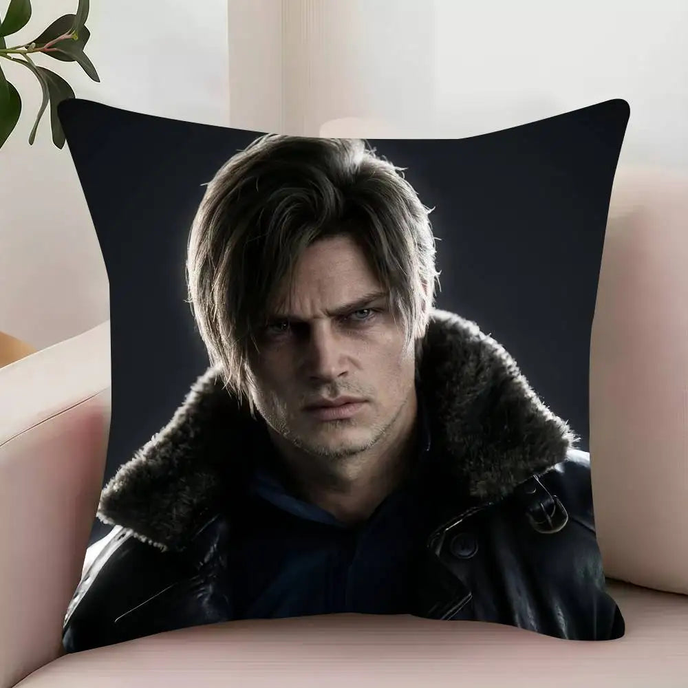 R-Resident Evil Game R-Requiem Leon  Pillow Case Decor Protective Covers Comfortable soft for Sofa Living Room Home office