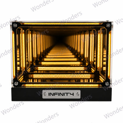 Hypercube LED Box Geek DIY Wireless Table Light Figure Display Case Infinity Mirror 4D Box Abyss Tunnel Ornament