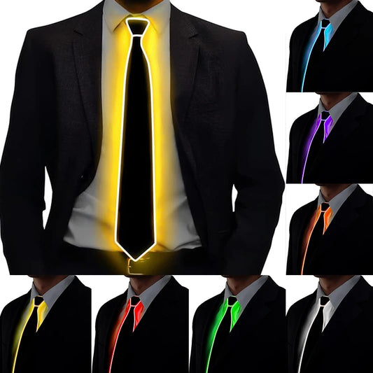 LED Light Up Neckties Luminous Colored Ties Adjustable Flashing LED Light Up Tie for Bar Party Stage Show Festival Funny Gift