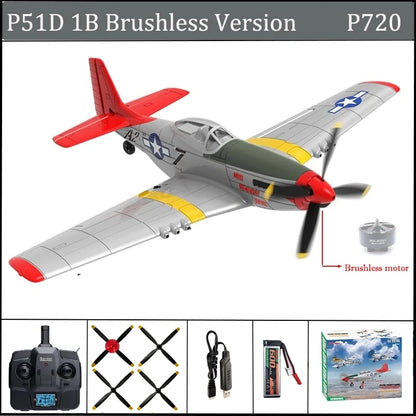 New P51D Mustang Remote Control Aircraft 2.4G One Click Aerobatic Flight 5CH Glider RTF Equipped with Xpilot Stability System