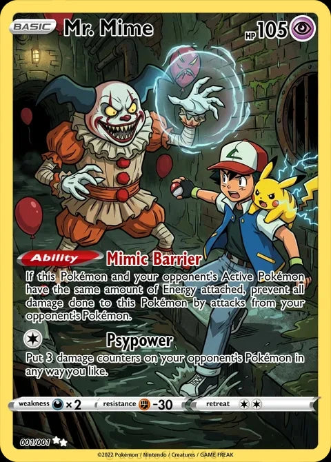 DIY Self Control Pika Joker Collect Signature Trading  Card Anime Cartoon Gift