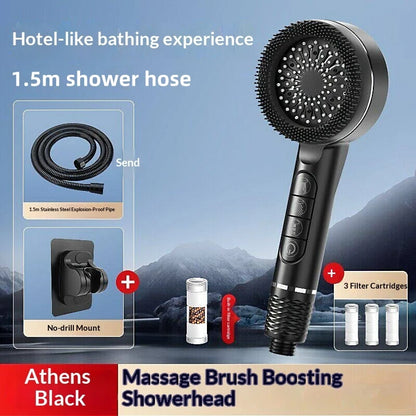 4Modes Pressure Boost Shower Head Multifunction Adjustable Large Water Shower Nozzle Massage Bathroom Accessory
