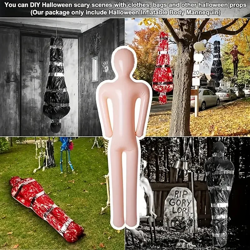 Inflatable Dummy - Durable PVC, Escape Room Props, Great for Pranks and Role Play - Outdoor/Indoor Haunted House Funny Tricky