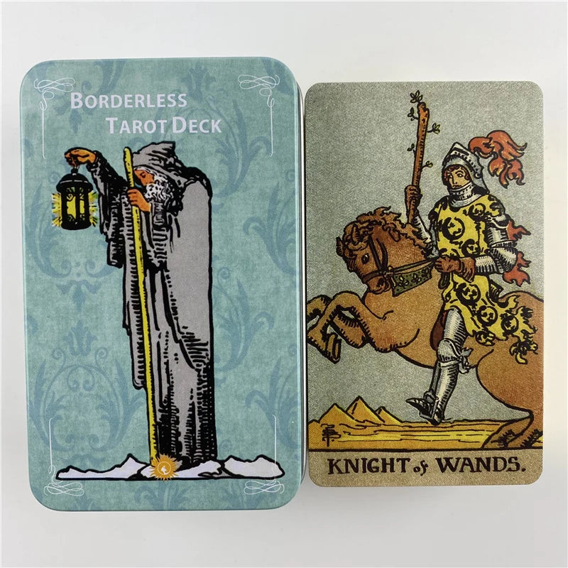 Metal Box Gilded Borderless Edition Rider Tarot Cards Deck With Paper Guidebook English Vision Classical Board Games