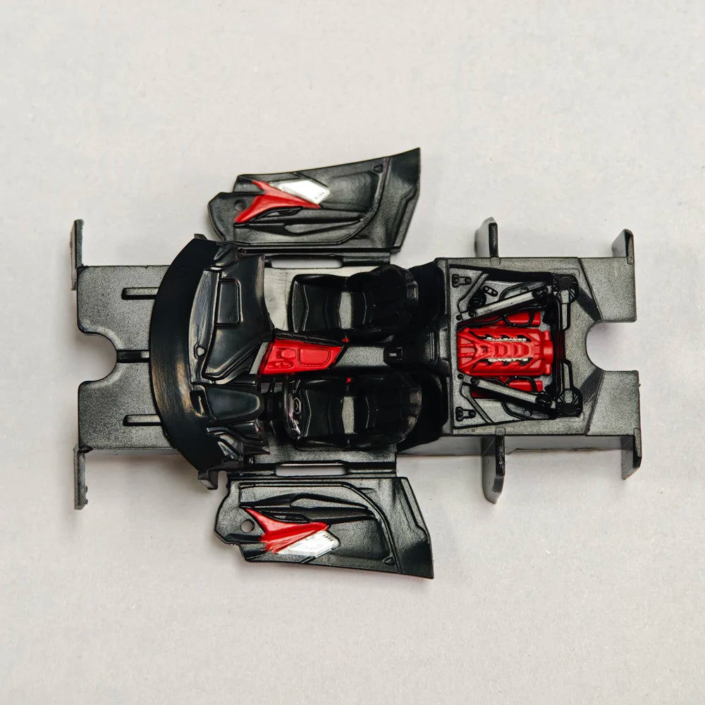 Fine Model 1/64 LB Corvette C8 Diecast Car Model Limited Edition Alloy Collectible with Display Case