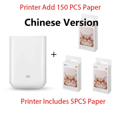 Original Portable MIJIA Pocket Photo Printer Wireless Bluetooth Thermal Print AR Video Mijia ZINK Self-adhesive Color CN