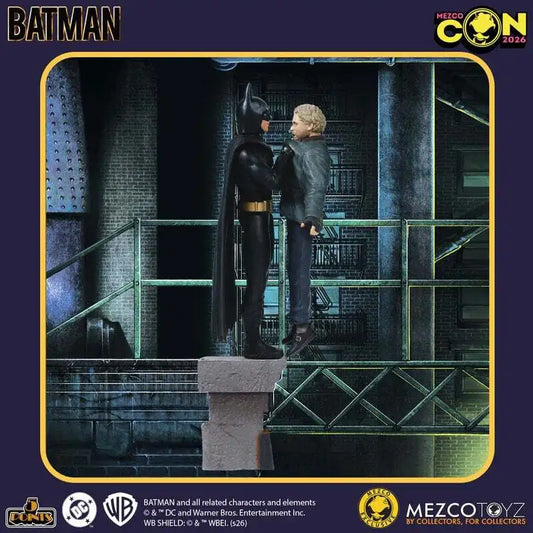 Mezco Toyz 5 Points Batman (1989) - "I'm Batman" Boxed Set 3.75' Action Figure Model Doll Garage Kit