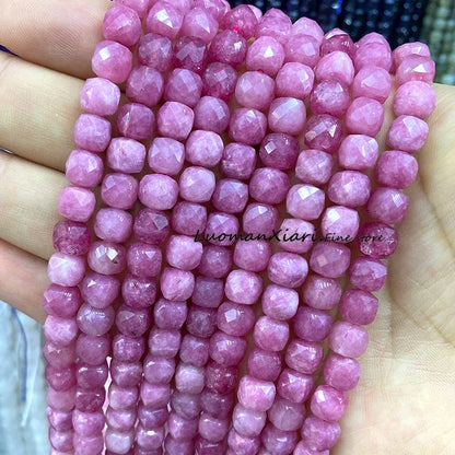 Natural Stone 7-8MM Faceted Square Lapis Lazuli Loose Cube Spacer Beads for Jewelry Making Diy Earrings Bracelets Accessories