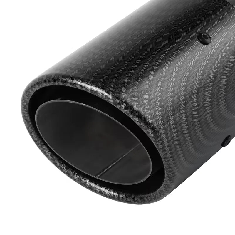 Stainless Steel Car Exhaust Tip, Carbon Fiber ABS Shell Multi-Angle Adjustable Curved Muffler Decor Cover