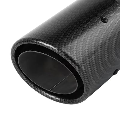 Stainless Steel Car Exhaust Tip, Carbon Fiber ABS Shell Multi-Angle Adjustable Curved Muffler Decor Cover