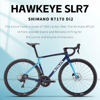 SAVA HAWKEYE SLR7 Full Carbon Fiber E-Shift Road Bike Ultra Light 8 kg with SHIMAN0 105 7170 Di2 Road Bike Racing 24 Speed
