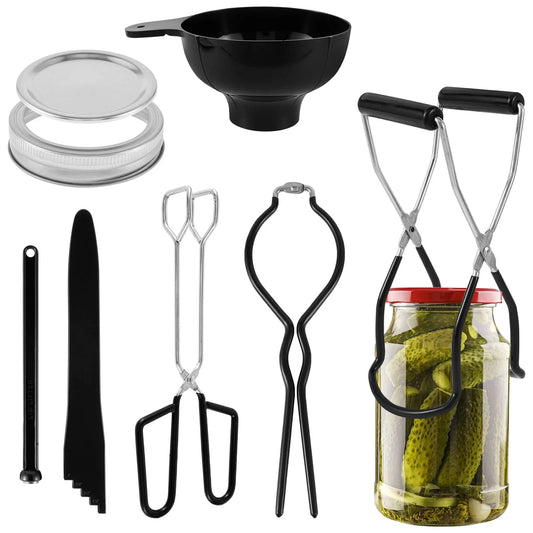 7pcs Canning Tools Jar Grabber Lid Jar Lifter Tong Wrench Funnel for Kitchen Starter Canning Supplies Kit Can Pliers Cap Opener