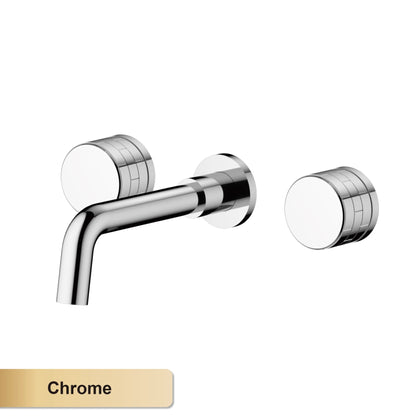 Luxury Black Bathroom Concealed Faucet Wall-Mounted Design, Double Handle, 3-Hole Cold and Hot Dual-Control Brass Basin Tap
