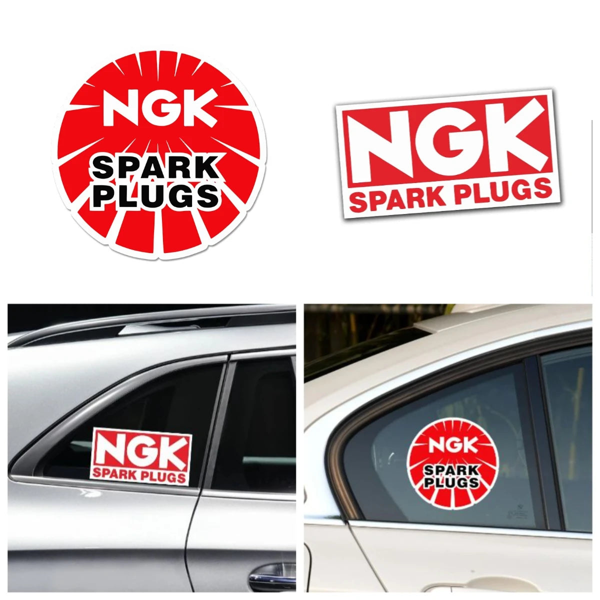 Waterproof Reflective NGK Spark Plug Car Sticker Creative Personalized Body Decoration Glass Sticker