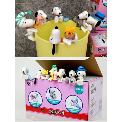 Snoppy Woodstock Figure Charlie Brown Spike Dog Model Blind Box Children Cup Rim Toy