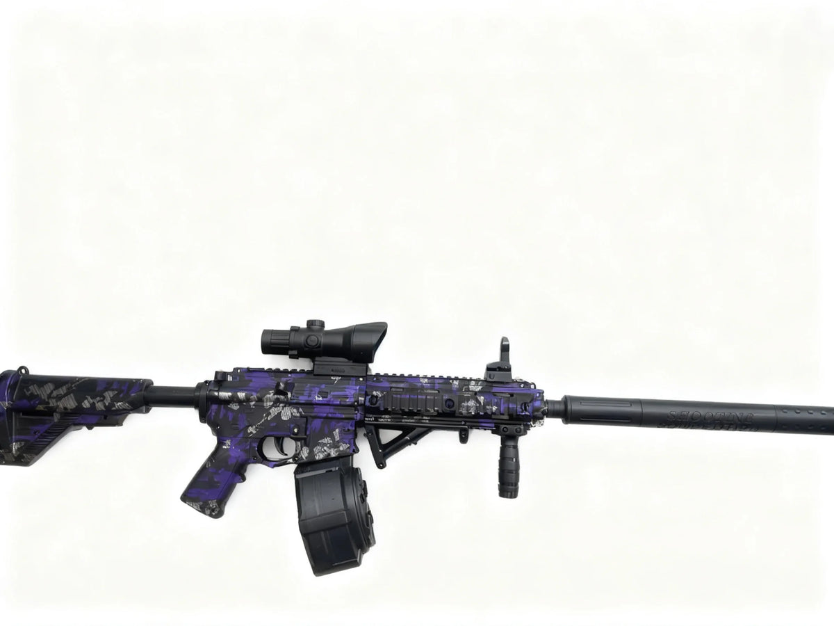 M416 Tactical Outdoor Gel Blasters Full Auto Electric Gel Ball Blaster Purple Black Long Range for Outdoor Games Toys Gun Gift