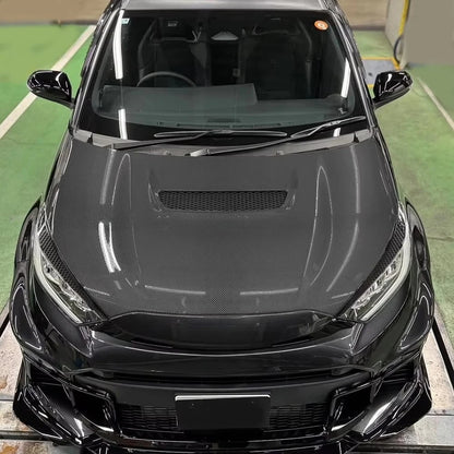 Matte Carbon Fiber  Style Engine Hood for GR YARIS GXPA16 Engine Front Bonnet