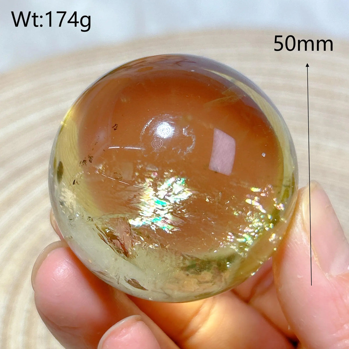 Healing Natural Crystal Brazil Smokey Citrine Quartz Sphere Rainbow Polished Ball High Quality Precious Home Decoration Gift