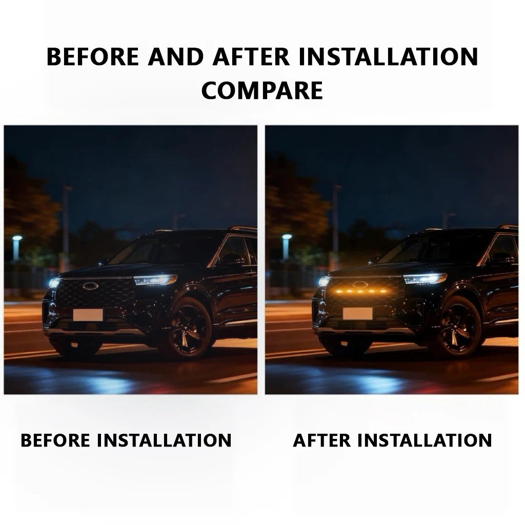 For Toyota Land Cruiser Prado LC250 LED Grille Light Front Bumper Safety Warning Signal Lamp With Wiring Harness