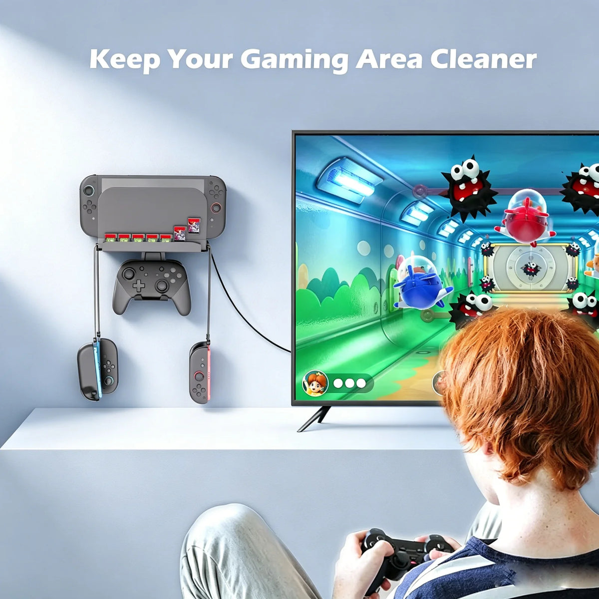 For Universal Metal Wall Mount for Nintendo Switch 2/Switch/OLED – with Protective Foam Strip, Space-Saving Game accessories