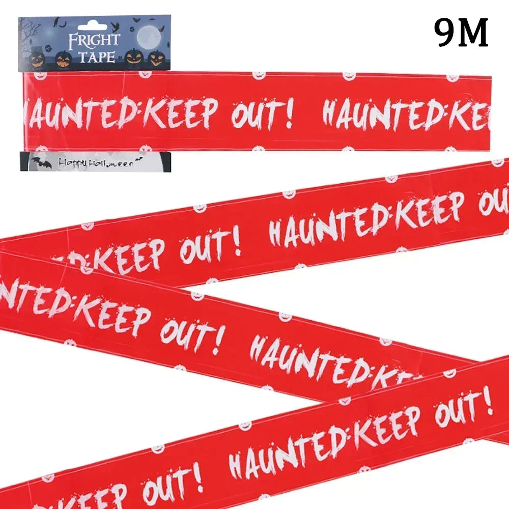 Halloween Warning Tape Safety Signs Caution Fright Crime Scene Tape Orange Yellow Red Caution Party Horror Scene Decor Supplies