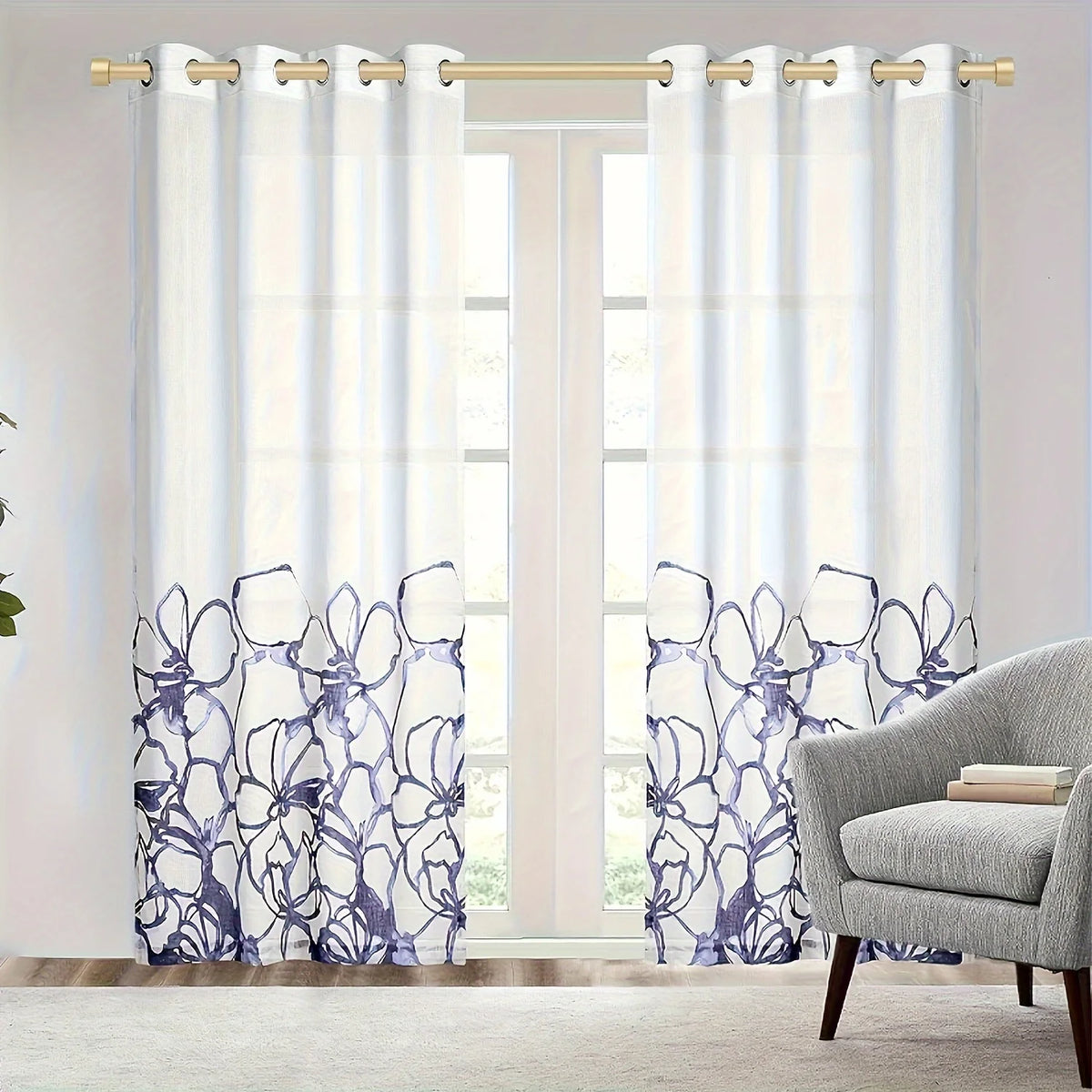1-Diameter Adjustable Gold Metal Curtain Rod, Extending from 18 to 120 Inches. Sturdy with Modern End Cap Finials. Easy Install