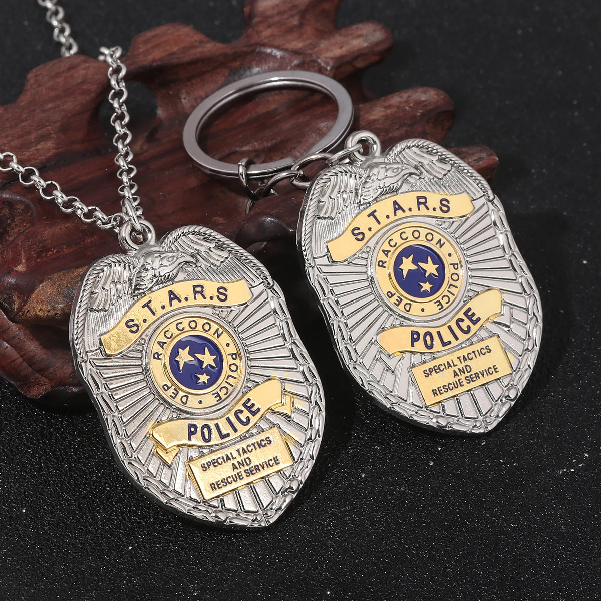 Game Resident Evil Keychain Raccoon City Eagle Logo Fridge Magnet Bottle Opener Police Department Badge Role Playing Gift