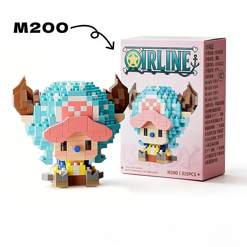 Anime Building Block Chopper Buggy  Assembly Micro Building Block Zoro Robin Character Model Mini Bricks Figure Toys For Gift