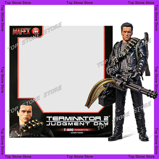 Terminator 2 Judgement Day Figures T-800 (T2 Ver.) Action Figure MAFEX No.199 T 800 Schwarzenegger Figure Collection Model Toys