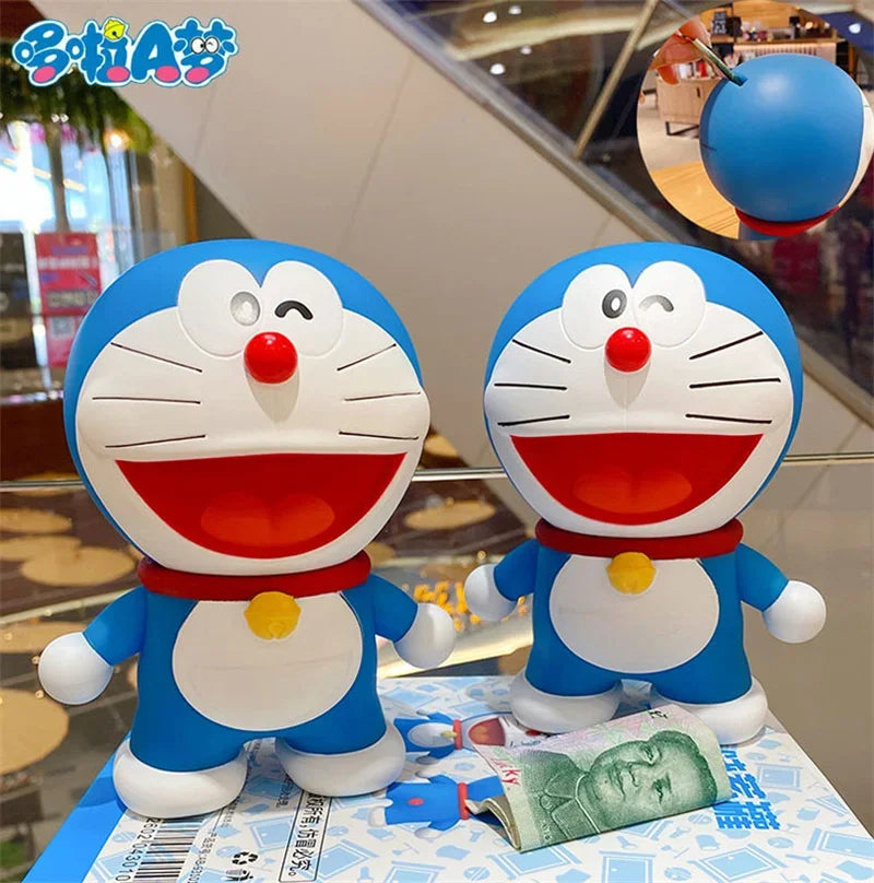 Large Size Doraemon Action Figures Toys Anime Kawaii Piggy Bank Pvc Figurines Decoration Model Toy Statue Decor Birthday Gifts