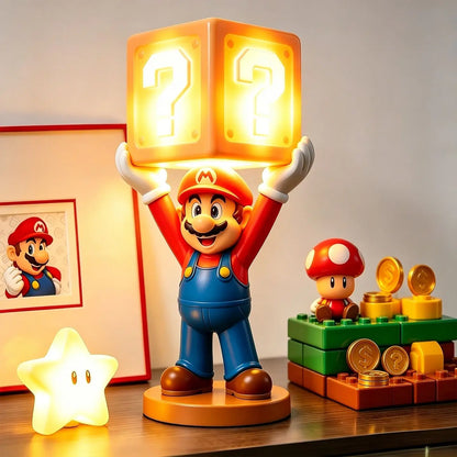 Mario Question Mark Night Light, Kids Figurine Ambient Lamp, Fun Ornament, Soft Bedside Light, Creative Gift