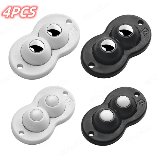 4PCS Self Adhesive Non Perforated Universal Wheel Furniture Base Roller Ball Type Stainless Steel Nylon Casters Handcart Silent