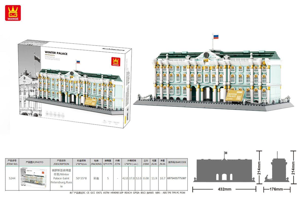 WANGE City Architecture Sydney Opera Santorini Building Blocks Chamartin Stadium Mosque Assembled Model Collection Toys For Gift