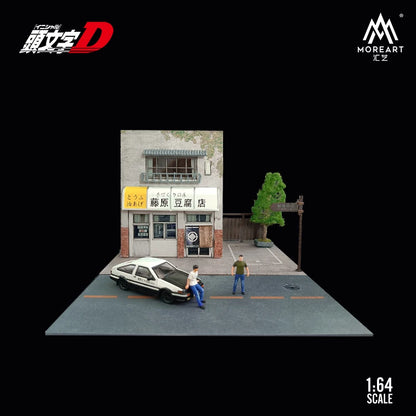 Model Car Shop 1/64 Toyota AE86 Model Car Mazda RX-7 Play Vehicles Initial D Sand Table Scene Figure Toys for Boys Gift