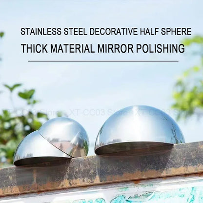Thick 1/1.5/2mm Mirror Polished 304 Stainless Steel Hollow Hemisphere Half Sphere Wall Decor Furniture Elevator Decor Dome Cap