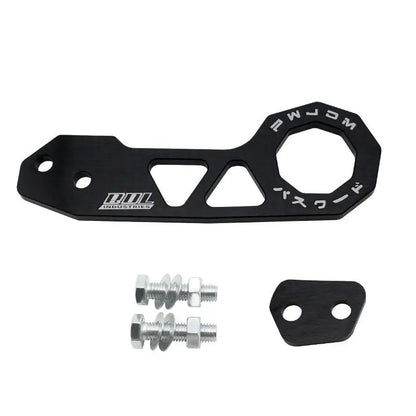✔JDM Style Universal Car Rear Tow Hook, CNC Machined Aluminum Alloy Tow Hook with Mounting Brackets & Bolts