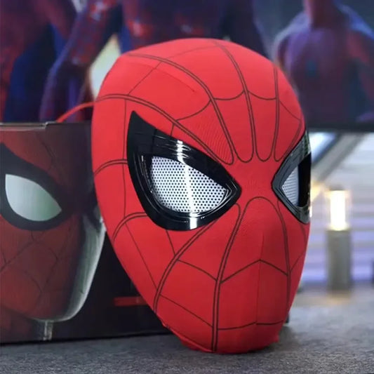Spiderman No Way Home Headgear Cosplay Moving Eyes Mask Spider Man 1:1 Control Elastic Mask Toys for Adults Kids Gift