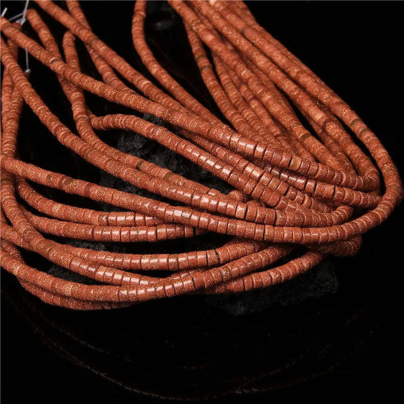 New Fashion Flat Disc Round Stone Bead 4x2MM Quartzs Imperial Agat Jaspers Loose Spacer Heishi Beads Jewelry Diy Accessories