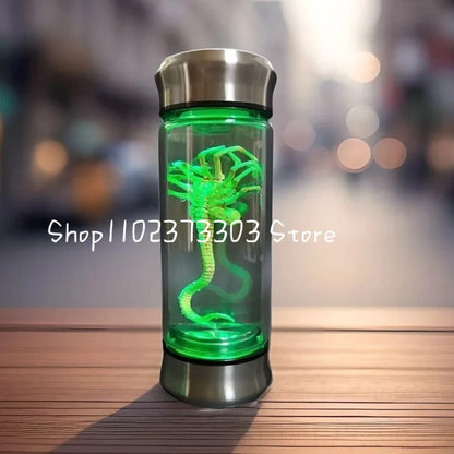 Alien - Themed Specimen Glow Jar - LED Sci-fi Night Light, Mysterious Creature Glass Container Decor for Home Desktop Collection