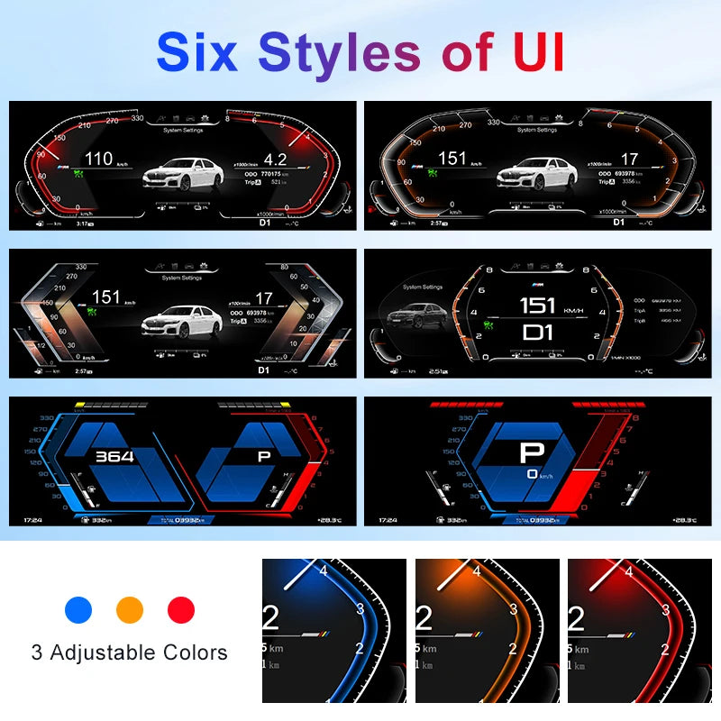 For BMW 5/6/7 series F06 F10 F11 F12 F01 F02 F03 X5 F15 X6 F16 X3 F25 X4 F26 Lcd Digital Dashboard Cluster Support Carplay Auto
