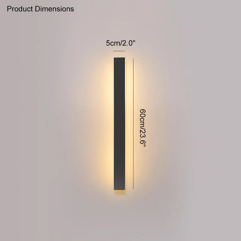 IP65 Waterproof Wall Lamp Minimalist LED Outdoor Wall Lamp Black Balcony Terrace Outdoor Wall Villa Garden Wall Washer Lamp