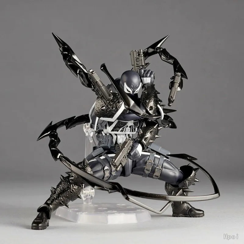 Revoltech Amazing Yamaguchi Agent Venom Full Articulated Action Figure Collectible Desktop Display Ornament For Adult Collection