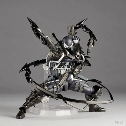 Revoltech Amazing Yamaguchi Agent Venom Full Articulated Action Figure Collectible Desktop Display Ornament For Adult Collection