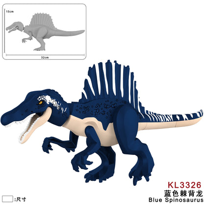 Jurassic Dinosaurs Spinosaurus Large Brick Toy Joints Open Mouth 7 Color Designs, Collectible Decor DIY Puzzle Assembly Gift
