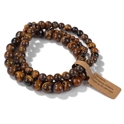 3 Pcs/set Healing Crystal Bracelets for Women 4 6 8mm Natural Stone Beaded Stretch Bracelet Amethyst Indian Agates Jewelry Gifts