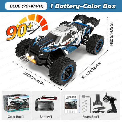 JCMO 1:16 90KM/H 4WD RC Car With LED Lights 2.4G Radio High Speed 50KM/H Brushless/Carbon Motor Remote Control Off-Road Cars Toy