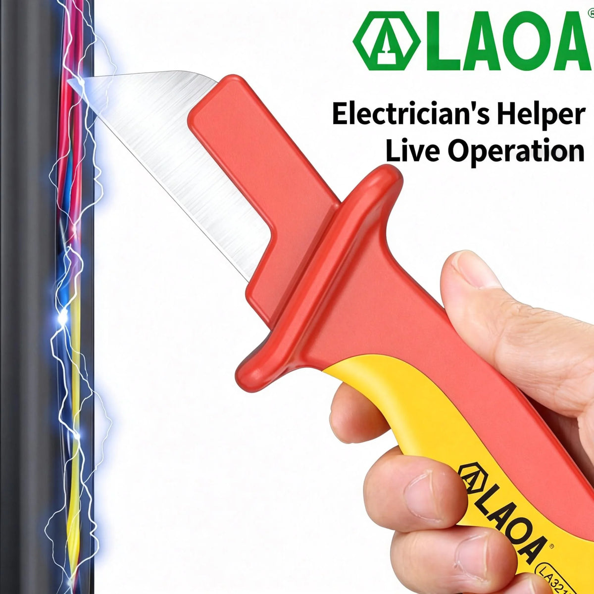 LAOA Insulated Electrician's Knife Voltage-Resistant Cable Cutter Stripping Tool with Straight Blade Specialized Wire Stripper