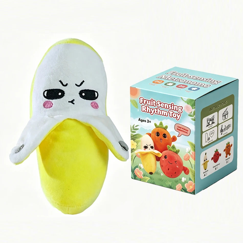 Hot Creative Peculiar Music Rhythm Parent-child Interactive Plush Doll Banana Fruit Induction Cultivate Music Perception gifts