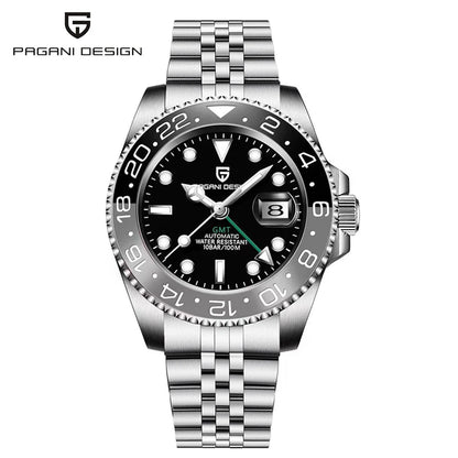 PAGANI DESIGN New Men Watch GMT Mechanical Wristwatch 40mm Automatic Watch Stainless Steel Waterproof Business Watches for Man